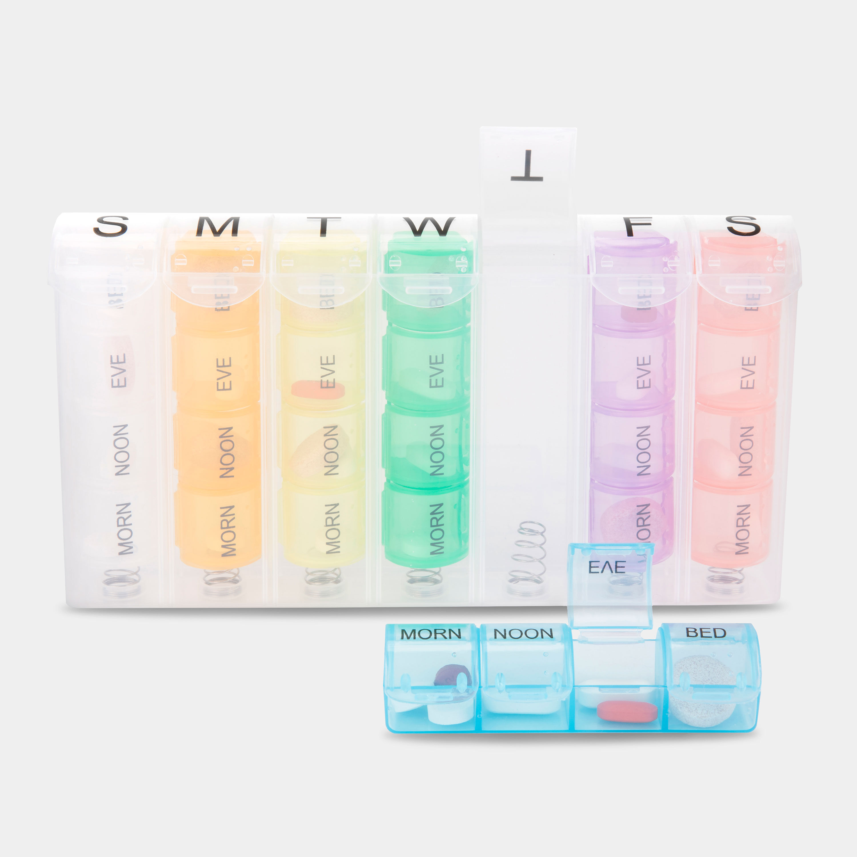 SUNFICON Daily Pill Box Organizer Container Portable Travel Medicine Pill  Case Vitamin Arthritis Medication Storage Box for Purse Removable  Adjustable Waterproof Dust Proof 6 Compartments Pink - Walmart.com